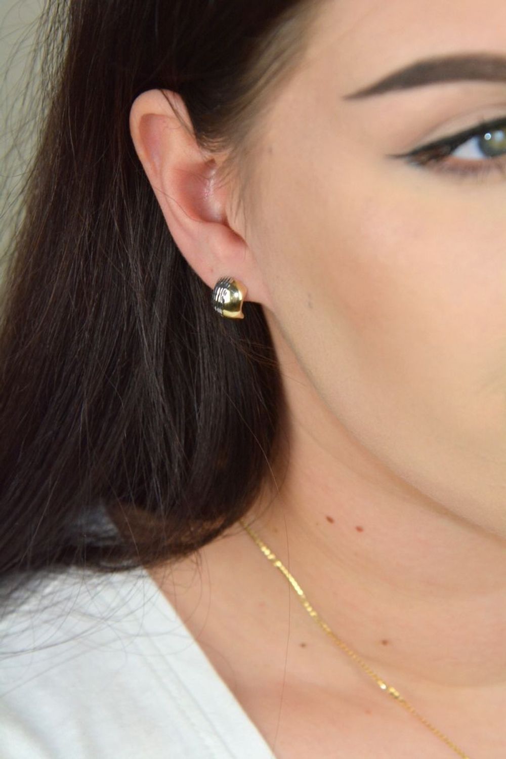 Złote kolczyki diamentowane z białym złotem KL 5441.jpg